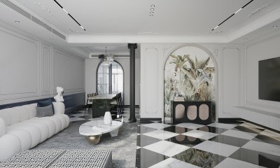 法式别墅客餐厅3D模型下载